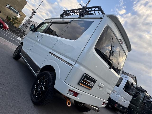 エブリイワゴン ＰＺターボ　ｐｌｕｓｌｉｎｅ仕様　フロントバンパー・リアバンパー・リフトアップ・ＨＩＧＨＳＴＹＬＥマフラー・テールランプ・　ＬＥＤナンバー移動キット・牽引フック　フロントガードバー　ルーフラック　フルセグナビ（14枚目）