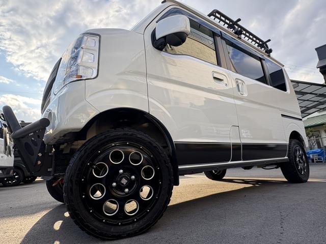 エブリイワゴン ＰＺターボ　ｐｌｕｓｌｉｎｅ仕様　フロントバンパー・リアバンパー・リフトアップ・ＨＩＧＨＳＴＹＬＥマフラー・テールランプ・　ＬＥＤナンバー移動キット・牽引フック　フロントガードバー　ルーフラック　フルセグナビ（16枚目）