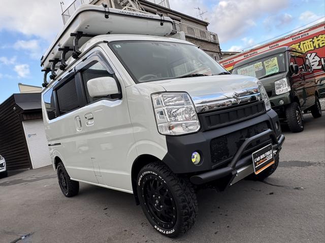 エブリイワゴン ＰＺターボ　ルーフハードシェルテント　サイドオーニング　リフトアップ　リフトアップバンパー　フロントガードバー　１５インチアルミホイール　フルセグナビ　バックカメラ　前後ドラレコ　換気扇　ＥＴＣ（10枚目）