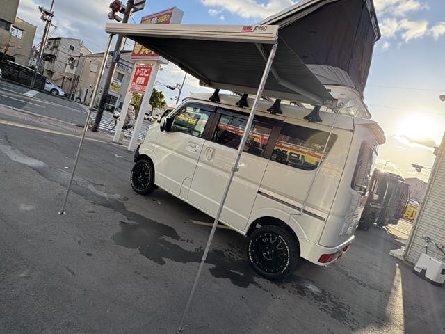 エブリイワゴン ＰＺターボ　ルーフハードシェルテント　サイドオーニング　リフトアップ　リフトアップバンパー　フロントガードバー　１５インチアルミホイール　フルセグナビ　バックカメラ　前後ドラレコ　換気扇　ＥＴＣ（32枚目）