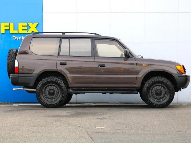ランドクルーザープラド TXリミテッド ライトコーヒー全塗装済 ナロー換装 オレンジサイドマーカー YOKOHAMAジオランダーX-ATタイヤ DEANコロラドAW クラシックキャメルシートカバー LEDテールランプ リアヒーター ETC(5枚目)