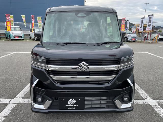 スペーシアカスタム ハイブリッドXSターボ 届出済未使用車 スマートキー プッシュスタート スズキセーフティサポート スリムサーキュレーター LEDヘッドライト&フォグ 両側パワースライドドア 15インチアルミホイル 電動パーキングブレーキ(2枚目)