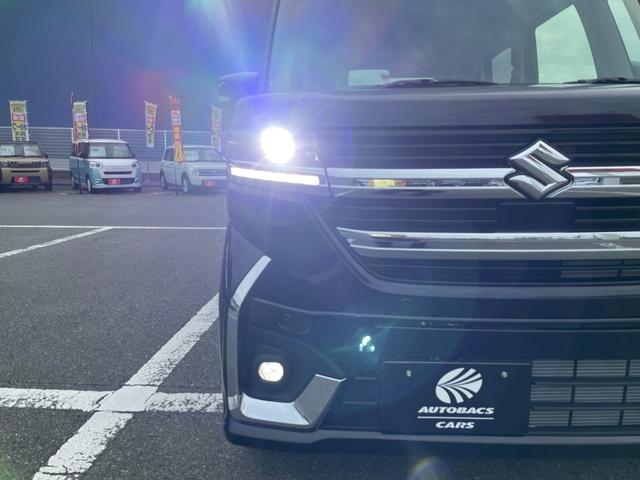 スペーシアカスタム ハイブリッドXSターボ 届出済未使用車 スマートキー プッシュスタート スズキセーフティサポート スリムサーキュレーター LEDヘッドライト&フォグ 両側パワースライドドア 15インチアルミホイル 電動パーキングブレーキ(19枚目)