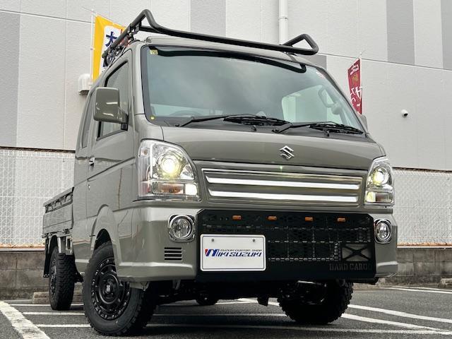 スーパーキャリイ 　ハードカーゴ製ＬＥＤスキッドグリル　ルーフラック　マッドフラップ　フューエルフラップ　ゲートプラス　ＸＴＲＥＭＥＪ１２インチアルミホイール　ＧＥＯＬＡＮＤＡＲ　１４５／８０Ｒ１２オフロードタイヤ（18枚目）