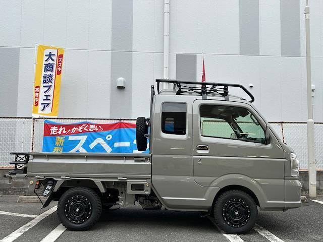 スーパーキャリイ 　ハードカーゴ製ＬＥＤスキッドグリル　ルーフラック　マッドフラップ　フューエルフラップ　ゲートプラス　ＸＴＲＥＭＥＪ１２インチアルミホイール　ＧＥＯＬＡＮＤＡＲ　１４５／８０Ｒ１２オフロードタイヤ（46枚目）