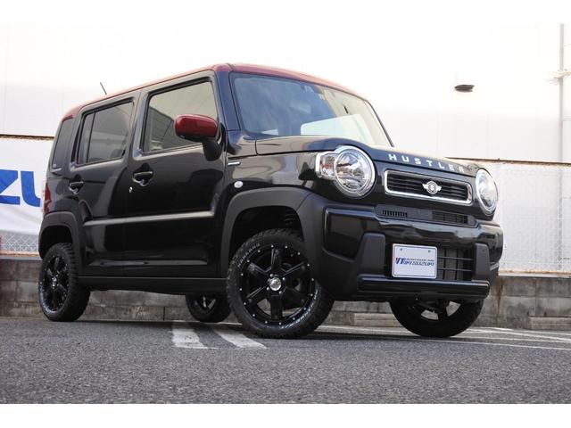 ハスラー ハイブリッドＧ　三木スズキオリジナルレッドツートン　１インチリフトアップ　ＭＫ５６アルミ　オープンカントリー１６５／６０Ｒ１５　２本出しマフラー　復刻版エンブレム　フロントバンパー／ロアガーニッシュブラック塗装（10枚目）