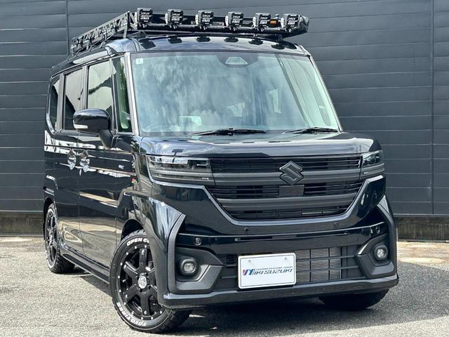 スペーシアカスタム ハイブリッドＸＳ　全方位カメラ付き９インチメモリーナビ車　ＢＫスタイルコンプリートカー　メッキ部一式ラプター塗装　ＴＯＹＯタイヤ　ＭＫ５６ブラック　１５インチホイール　ルーフラック　ＩＰＦワークランプ　サイドオーニング（10枚目）
