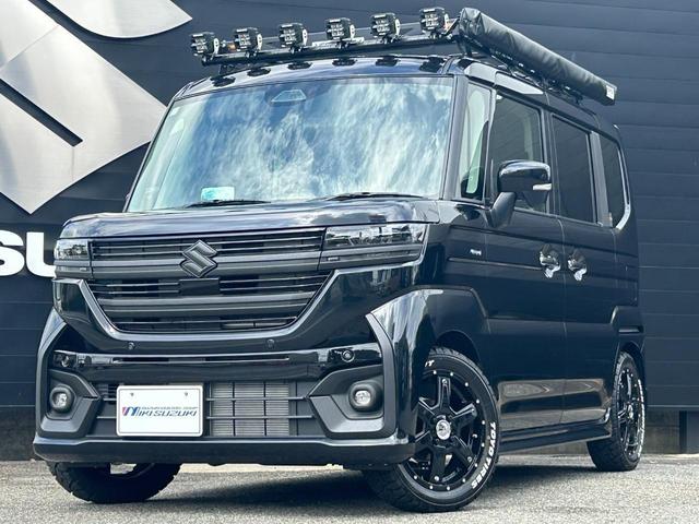 スペーシアカスタム ハイブリッドＸＳ　全方位カメラ付き９インチメモリーナビ車　ＢＫスタイルコンプリートカー　メッキ部一式ラプター塗装　ＴＯＹＯタイヤ　ＭＫ５６ブラック　１５インチホイール　ルーフラック　ＩＰＦワークランプ　サイドオーニング（11枚目）