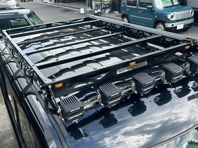 スペーシアカスタム ハイブリッドＸＳ　全方位カメラ付き９インチメモリーナビ車　ＢＫスタイルコンプリートカー　メッキ部一式ラプター塗装　ＴＯＹＯタイヤ　ＭＫ５６ブラック　１５インチホイール　ルーフラック　ＩＰＦワークランプ　サイドオーニング（23枚目）