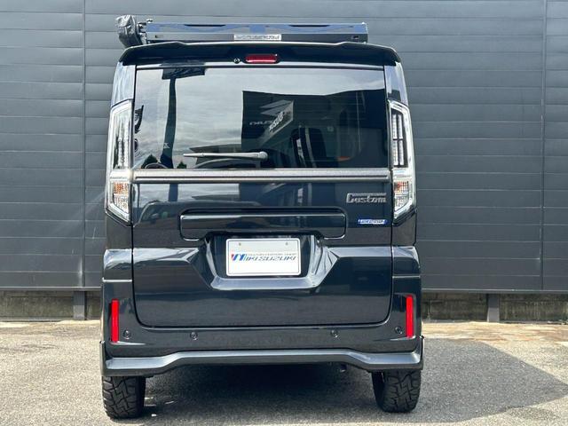 スペーシアカスタム ハイブリッドＸＳ　全方位カメラ付き９インチメモリーナビ車　ＢＫスタイルコンプリートカー　メッキ部一式ラプター塗装　ＴＯＹＯタイヤ　ＭＫ５６ブラック　１５インチホイール　ルーフラック　ＩＰＦワークランプ　サイドオーニング（25枚目）