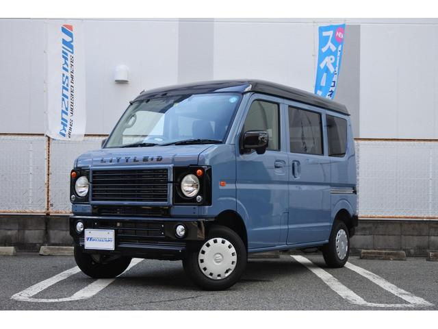 エブリイ ジョイン　ダムド製リトルＤエアロキット　スモーキーブルー×ブラック２トーン　アウターペイント　Ｍｃｌｉｍｂ１インチリフトアップ　ディーゼル／ホワイト１２インチアルミホイール　ＴＯＹＯオープンカントリーＲＴタイヤ（46枚目）