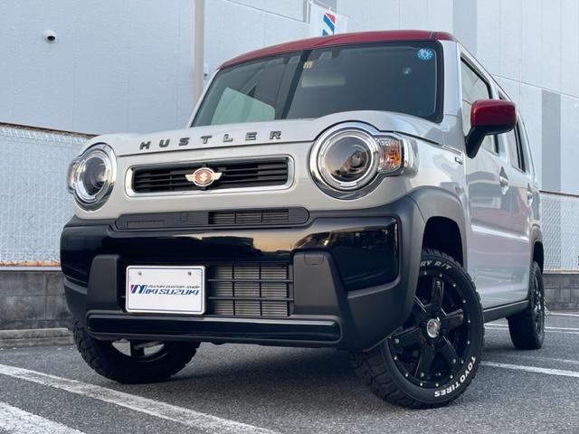 ハスラー G 三木スズキオリジナル赤×白2トーン 1インチリフトアップ MK56ブラックホイール TOYOオープンカントリー 前後バンパーブラック塗装 ロアガーニッシュブラック塗装 復刻版エンブレム(6枚目)