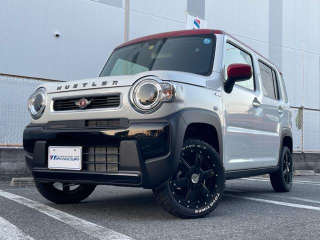 ハスラー G 三木スズキオリジナル赤×白2トーン 1インチリフトアップ MK56ブラックホイール TOYOオープンカントリー 前後バンパーブラック塗装 ロアガーニッシュブラック塗装 復刻版エンブレム(9枚目)