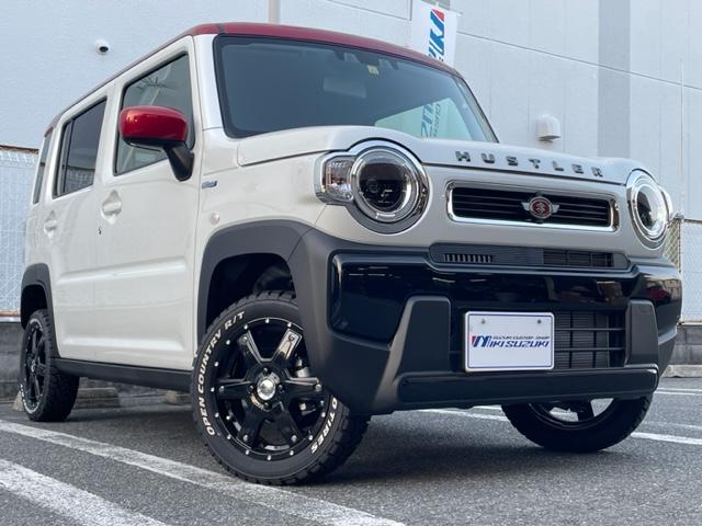 ハスラー G 三木スズキオリジナル赤×白2トーン 1インチリフトアップ MK56ブラックホイール TOYOオープンカントリー 前後バンパーブラック塗装 ロアガーニッシュブラック塗装 復刻版エンブレム(10枚目)