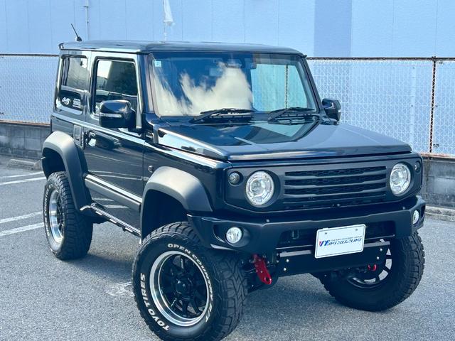 ジムニーシエラ JC リフトアップ 社外前後バンパー BRIDEユーロスターシート左右 フルセグナビゲーション オフロードタイヤ RAYS16インチアルミホイール ECU書換レギュラー仕様 バックカメラ ETC車載器(8枚目)