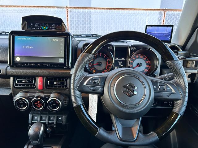 ジムニーシエラ JC リフトアップ 社外前後バンパー BRIDEユーロスターシート左右 フルセグナビゲーション オフロードタイヤ RAYS16インチアルミホイール ECU書換レギュラー仕様 バックカメラ ETC車載器(53枚目)