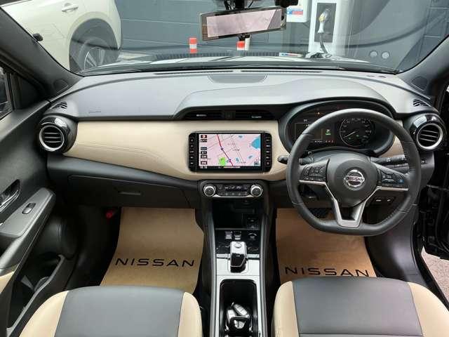 キックス Ｘ　ツートーンインテリアエディション　プロパイロット＆メモリーナビ【ＭＭ３２３Ｄ－Ｌ】＆アラウンドビューＭ＆ＥＴＣ＆ドラレコ＆ＬＥＤヘッド＆ベージュツートンインテリア（3枚目）