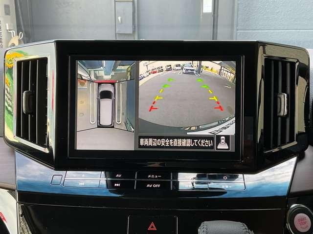 アラウンドビューモニターは、車両の周囲を３６０度見渡せるカメラシステムです。駐車時の死角をなくし、安全な運転をサポートします。駐車時の死角をなくして、安心・安全な運転を実現できます。