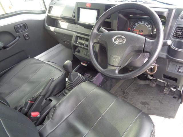 ハイゼットトラック ジャンボＳＡＩＩＩｔ　スマートアシストＩＩＩ・１オーナー車・取扱説明書・保証書・スペアキー有・キーレス・集中ドアロック・オートＬＥＤヘッドランプ＋フォグ・ナビＴＶ・ＥＴＣ・黒レザー調シートカバー・純正ラバーマット＋バイザー（11枚目）