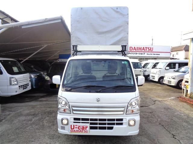 キャリイトラック KX 電動上下パネル幌(タケダボディー製)・パートタイム4WD・4AT・デュアルセンサーブレーキサポート・社外ナビTV・デジタルインナーミラー(バックカメラ付)・ドラレコ・ETC・オートLEDヘッドランプ(2枚目)