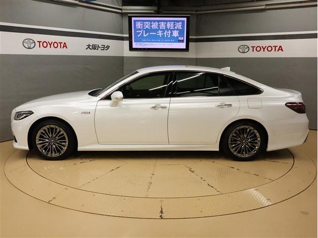 クラウンハイブリッド Ｇ－エグゼクティブ　革シート　フルセグ　メモリーナビ　ＤＶＤ再生　バックカメラ　衝突被害軽減システム　ＥＴＣ　ＬＥＤヘッドランプ　車線逸脱装置　オートマチックハイビーム　ブラインドスポットモニター（3枚目）