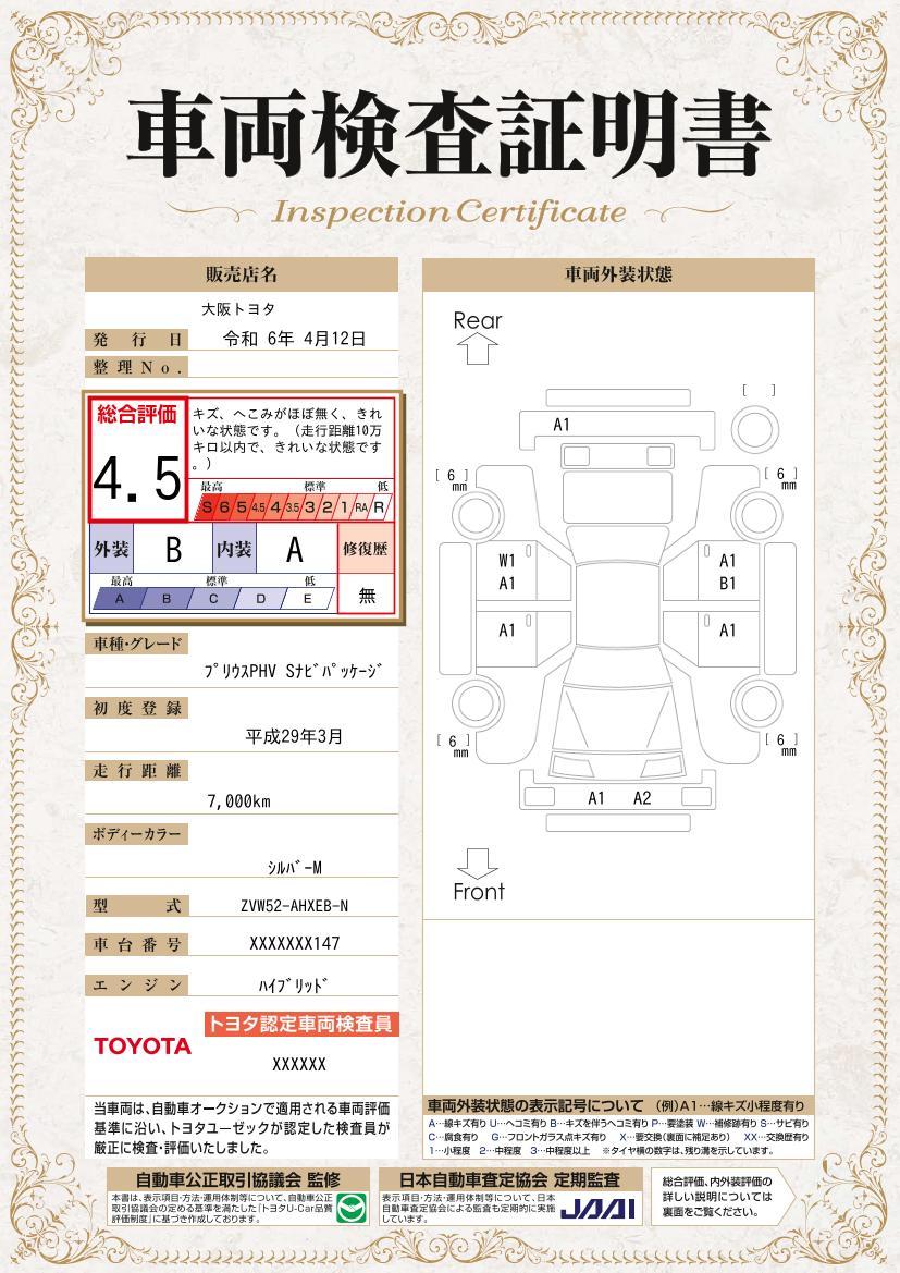 車両状態評価書