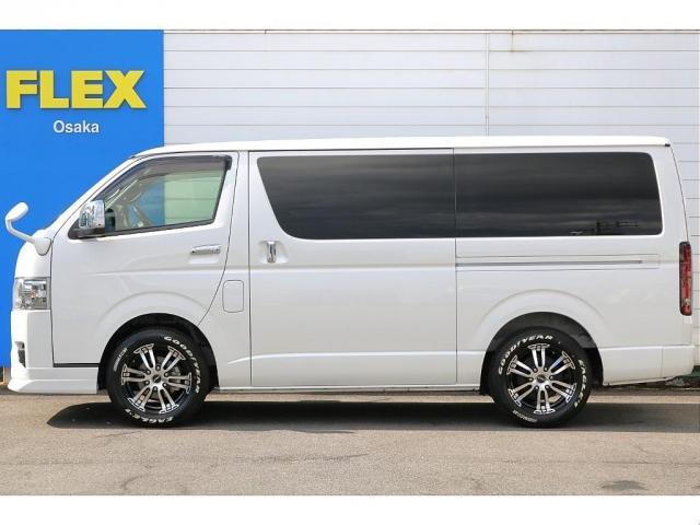 ハイエースバン スーパーGL ダークプライムII FLEX Delfinoフロントスポイラー Delf02 17インチAW ナスカー ホワイトレタータイヤ アルティメットLEDテールランプ ドアバイザー カロッツェリア製11インチメカレスナビ ETC(11枚目)