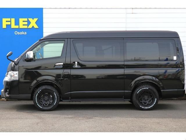 ハイエースワゴン GL T-FORCEスポイラー Delfinoオーバーフェンダー NEXUS TRAIL NT-1 TOYOオープンカントリータイヤ NEO TRACE LEDテール SMOKE カロッツェリア7インチナビ(9枚目)