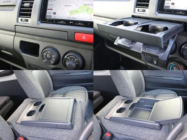 ハイエースバン ロングDX T-FORCEスポイラー FLEX Delfinoオーバーフェンダー バルベロスタイリングヘックス 17インチ ナスカーホワイトレタータイヤ プレステージ type2 LEDテールランプ シートカバー(21枚目)