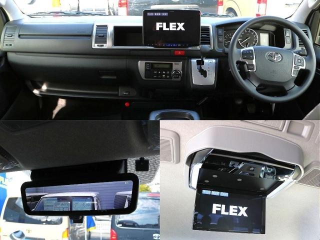 アルパイン製１２．８インチフリップダウンモニター／デジタルインナーミラーで夜間も安心◎