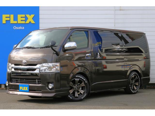 ハイエースバン スーパーGL 50TH アニバーサリー リミテッド 1.5インチローダウン FLEX Delfinoフロントスポイラー FLEX アーバングランデ 17インチAW ナスカーホワイトレタータイヤ アルティメットテールランプ CUSCO リアスタビライザー(41枚目)