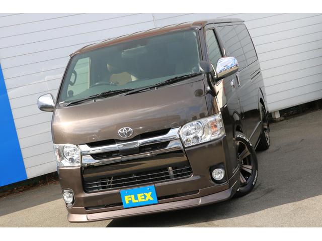 ハイエースバン スーパーGL 50TH アニバーサリー リミテッド 1.5インチローダウン FLEX Delfinoフロントスポイラー FLEX アーバングランデ 17インチAW ナスカーホワイトレタータイヤ アルティメットテールランプ CUSCO リアスタビライザー(42枚目)