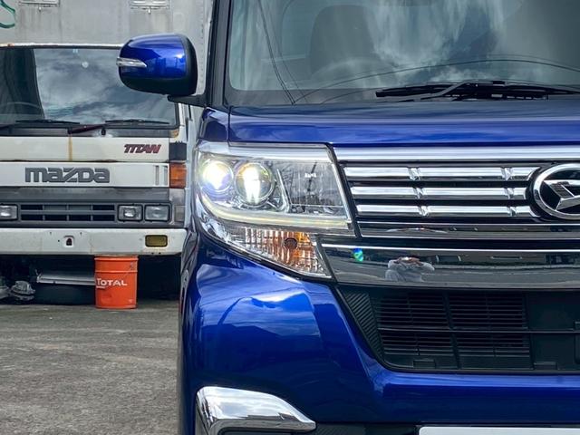 タント カスタムX ユーザー買取車 ストラーダSDナビ フルセグ ETC スマートキー LEDヘッド 左パワスラ 革調シートカバー 外レーダー探知機 オートライト 純正AW 取説 保証書 ドラレコ マット バイザー(5枚目)