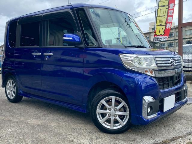 タント カスタムX ユーザー買取車 ストラーダSDナビ フルセグ ETC スマートキー LEDヘッド 左パワスラ 革調シートカバー 外レーダー探知機 オートライト 純正AW 取説 保証書 ドラレコ マット バイザー(19枚目)