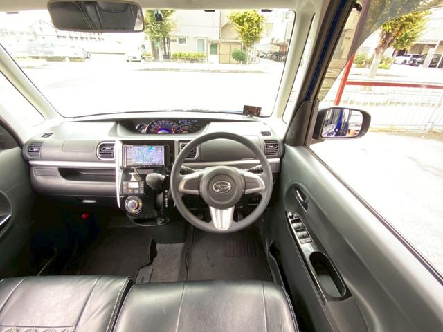 タント カスタムX ユーザー買取車 ストラーダSDナビ フルセグ ETC スマートキー LEDヘッド 左パワスラ 革調シートカバー 外レーダー探知機 オートライト 純正AW 取説 保証書 ドラレコ マット バイザー(28枚目)