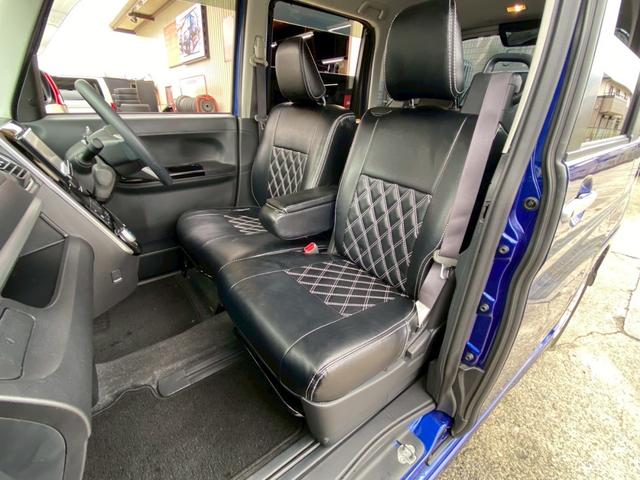 タント カスタムX ユーザー買取車 ストラーダSDナビ フルセグ ETC スマートキー LEDヘッド 左パワスラ 革調シートカバー 外レーダー探知機 オートライト 純正AW 取説 保証書 ドラレコ マット バイザー(49枚目)