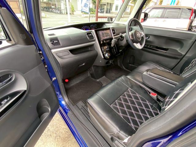 タント カスタムX ユーザー買取車 ストラーダSDナビ フルセグ ETC スマートキー LEDヘッド 左パワスラ 革調シートカバー 外レーダー探知機 オートライト 純正AW 取説 保証書 ドラレコ マット バイザー(50枚目)