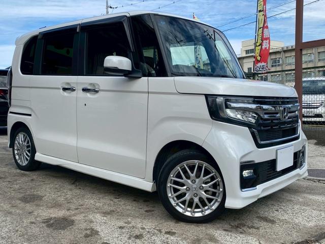 N-BOXカスタム Lターボ ユーザー買取車 ワンオーナー ギャザーズナビ Bカメラ ETC 前後ドラレコ 両側パワスラ ホンダセンシング USBポート スマートキー2個 ハーフレザーシート サイドバイザー マット 取説&保証書(21枚目)