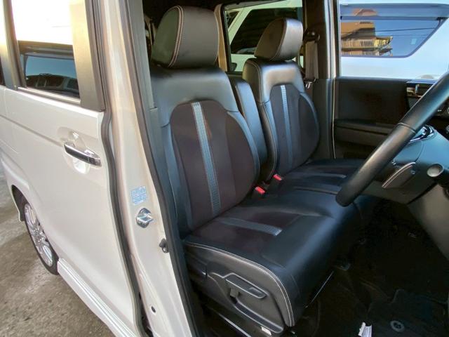 N-BOXカスタム Lターボ ユーザー買取車 ワンオーナー ギャザーズナビ Bカメラ ETC 前後ドラレコ 両側パワスラ ホンダセンシング USBポート スマートキー2個 ハーフレザーシート サイドバイザー マット 取説&保証書(47枚目)