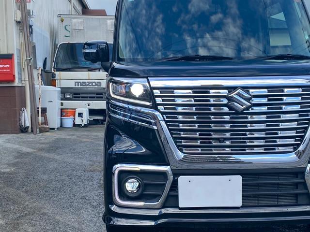 スペーシアカスタム ハイブリッドＸＳターボ　ユーザー買取　ワンオーナー　純正８インチナビ　フルセグ　全方位モニター用カメラパッケージ　コムテック製ミラー型ドラレコ　ＥＴＣ　両側パワースライドドア　ＨＵＤ　ＬＥＤヘッド　ハーフレザー　パドルシフト（4枚目）