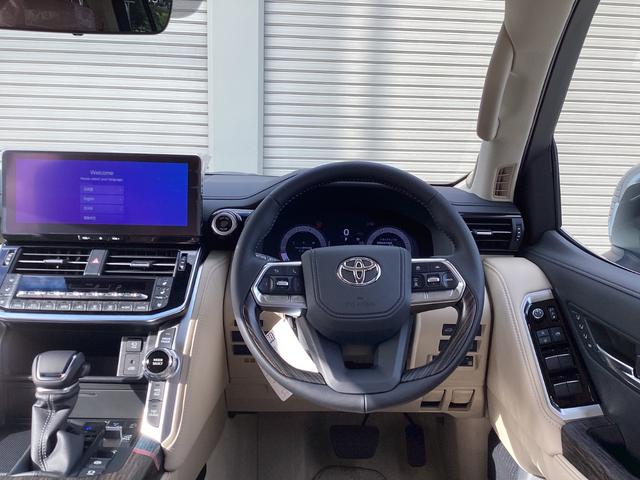 ランドクルーザー ZX 登録済未使用車 改良後モデル モデリスタエアロ 12.3型ナビ JBLサウンド リヤエンターテイメント ブラックルーフレール クールボックス 内装ベージュ ムーンルーフ 空気圧警報システム(3枚目)