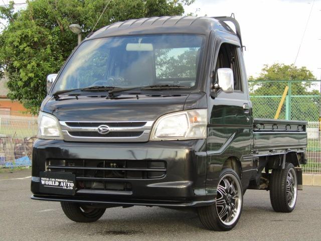 ダイハツ ハイゼットトラック エクストラｖｓ フロントエアロカスタム 距離に注目希少ハイルーフ トノカバーダンパー加工 ｈｉｄ 社外１５ａｗ 社外スピーカー 69 8万円 平成26年 14年 大阪府 中古車 価格 Com