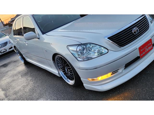 セルシオ C仕様 5☆鑑定付き 後期最終型 新品フルエアロ&AME20インチAW エアサスコントローラー ステンレスリアストレートマフラー 黒革エアシート ETC DVDチェンジャー Bカメラ オプションコーナーポール(4枚目)