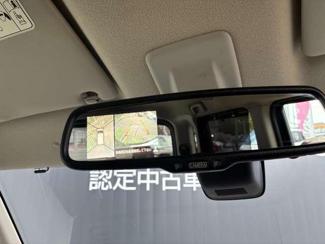 アラウンドビューモニターはルームミラーに映ります。