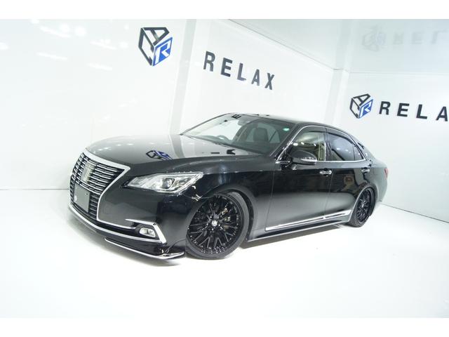 クラウン ロイヤルサルーン　新品バカンスゴーストＭ１ホイール１９インチ　新品タイヤ　新品フルタップ減衰調整付車高調　新品クラッツィオ製革調シートカバー　新品フロントスポイラー　モデリスタメッキモール　ＥＴＣ　バックカメラ（4枚目）