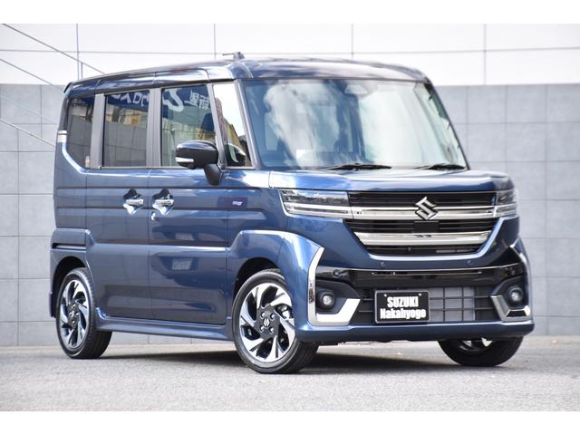 スペーシアカスタム ハイブリッドＸＳターボ　新車／メーカーオプション９インチナビ／全方位カメラ／２トーン車／ターボ車／両側パワースライドドア／ＬＥＤヘッドライト／フォグライト／オートライト／オートハイビーム／リアパーキングブレーキ（3枚目）