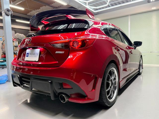 アクセラスポーツ 22XD Lパッケージ サンルーフ ナイトスポーツフルエアロ&Rスポ HKS車高調 アドバンレーシング18AW F・Rスリットローター Kスポーツキャリパー ナイトスポーツマフラー&インテークパイプ スマートブレーキ(8枚目)