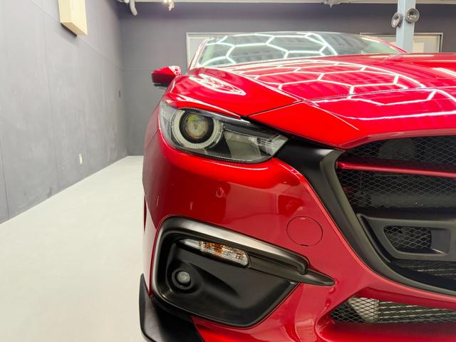 アクセラスポーツ 22XD Lパッケージ サンルーフ ナイトスポーツフルエアロ&Rスポ HKS車高調 アドバンレーシング18AW F・Rスリットローター Kスポーツキャリパー ナイトスポーツマフラー&インテークパイプ スマートブレーキ(24枚目)