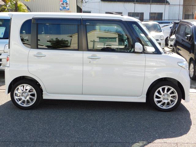 カスタムRS ターボ車 左リアパワースライド キーフリー 社外ナビ TV DVD再生 ブルートゥース 純正モモステアリング(4枚目)