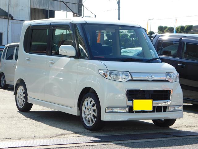 カスタムRS ターボ車 左リアパワースライド キーフリー 社外ナビ TV DVD再生 ブルートゥース 純正モモステアリング(6枚目)